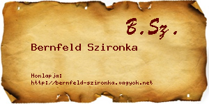 Bernfeld Szironka névjegykártya